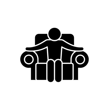 Boss black icon, concept vector sign on isolated background. Boss illustration, symbolのイラスト素材