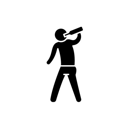 Alcoholic black icon, concept vector sign on isolated background. Alcoholic illustration, symbolのイラスト素材