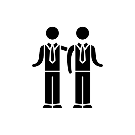Partnership black icon, concept vector sign on isolated background. Partnership illustration, symbolのイラスト素材