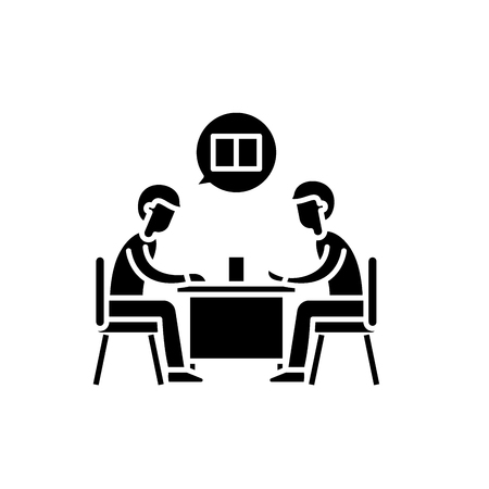 Teamwork black icon, concept vector sign on isolated background. Teamwork illustration, symbolのイラスト素材