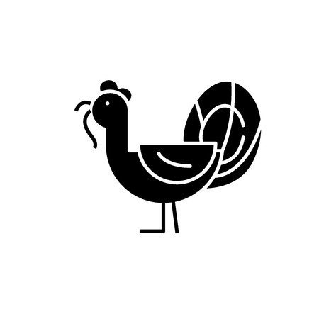 Turkey black icon, concept vector sign on isolated background. Turkey illustration, symbolのイラスト素材
