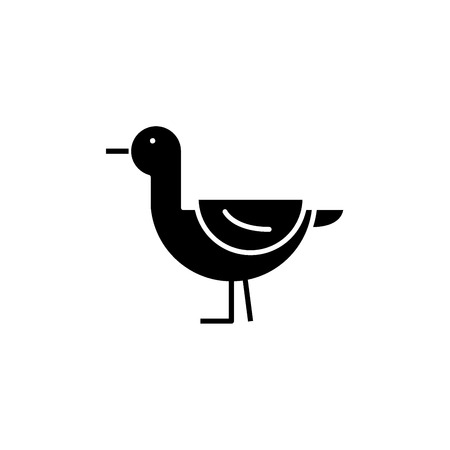 Duck black icon, concept vector sign on isolated background. Duck illustration, symbolのイラスト素材