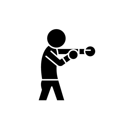 Boxer black icon, concept vector sign on isolated background. Boxer illustration, symbolのイラスト素材