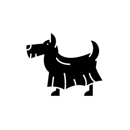 Terrier black icon, concept vector sign on isolated background. Terrier illustration, symbolのイラスト素材
