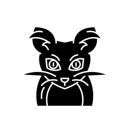 Monster mouse black icon, concept vector sign on isolated background. Monster mouse illustration, symbolのイラスト素材