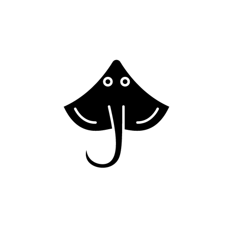 Stingray black icon, concept vector sign on isolated background. Stingray illustration, symbolのイラスト素材