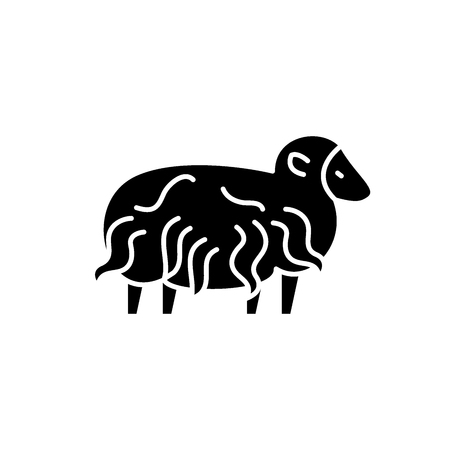 Ram black icon, concept vector sign on isolated background. Ram illustration, symbolのイラスト素材