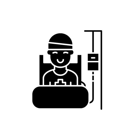 Postoperative period black icon, concept vector sign on isolated background. Postoperative period illustration, symbolのイラスト素材