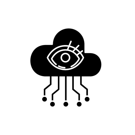 Artificial intelligence visualization black icon, concept vector sign on isolated background. Artificial intelligence visualization illustration, symbolのイラスト素材
