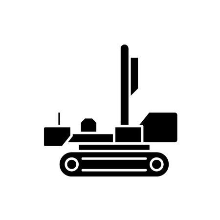 Men at work black icon, concept vector sign on isolated background. Men at work illustration, symbolのイラスト素材