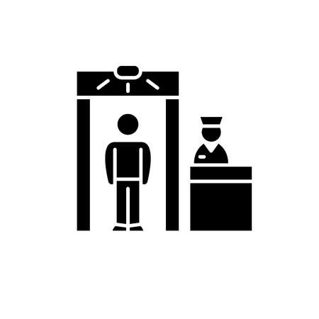 Inspection black icon, concept vector sign on isolated background. Inspection illustration, symbolのイラスト素材