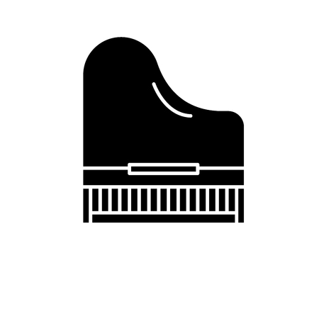 Piano black icon, concept vector sign on isolated background. Piano illustration, symbolのイラスト素材
