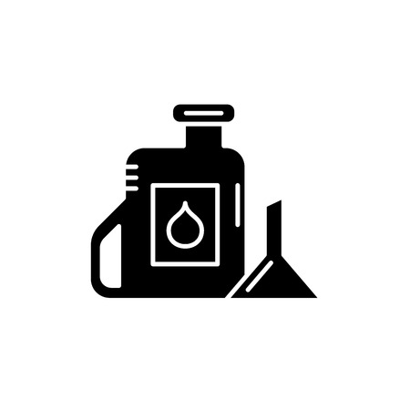 Machine oil black icon, concept vector sign on isolated background. Machine oil illustration, symbolのイラスト素材