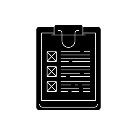 Poll black icon, concept vector sign on isolated background. Poll illustration, symbolのイラスト素材