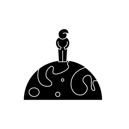 Citizen of the world black icon, concept vector sign on isolated background. Citizen of the world illustration, symbolのイラスト素材