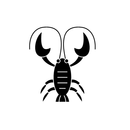 Cancer zodiac sign black icon, concept vector sign on isolated background. Cancer zodiac sign illustration, symbolのイラスト素材