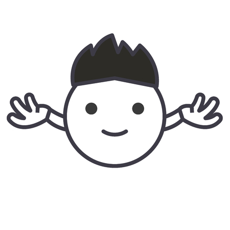 Hippy Emoji concept line editable vector concept icon. Hippy Emoji concept linear emotion illustrationのイラスト素材