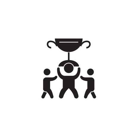 Big business trophy black vector concept icon. Big business trophy flat illustration, sign, symbolのイラスト素材