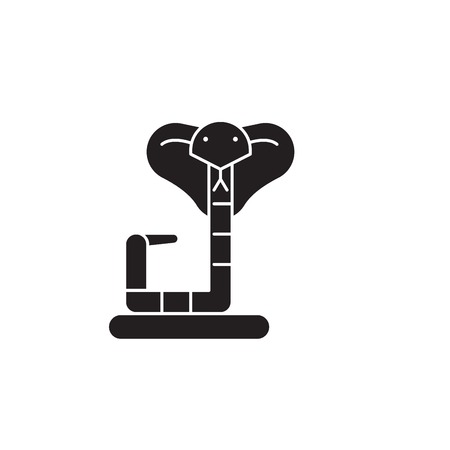 Boa black vector concept icon. Boa flat illustration, sign, symbolのイラスト素材