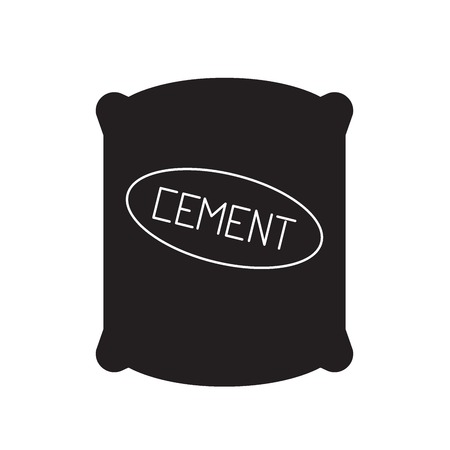 Cement sack black vector concept icon. Cement sack flat illustration, sign, symbolのイラスト素材