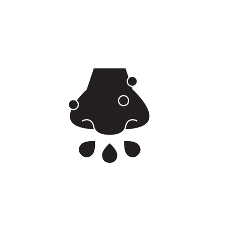 Cold rhinitis black vector concept icon. Cold rhinitis flat illustration, sign, symbolのイラスト素材