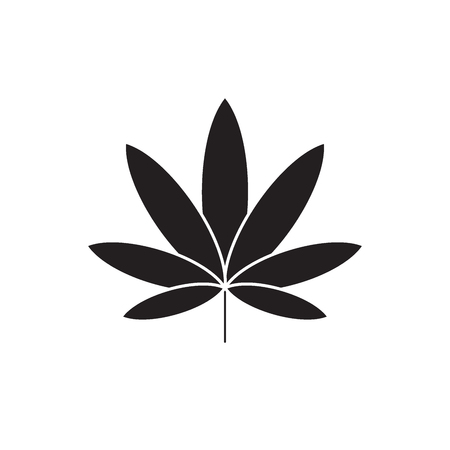 Cannabis black vector concept icon. Cannabis flat illustration, sign, symbolのイラスト素材