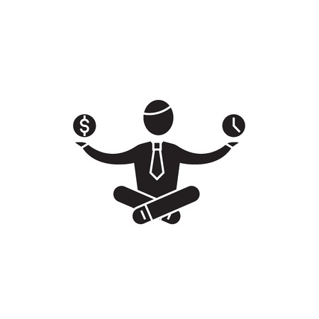 Concentration black vector concept icon. Concentration flat illustration, sign, symbolのイラスト素材