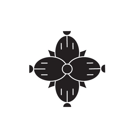 Dianthus black vector concept icon. Dianthus flat illustration, sign, symbolのイラスト素材