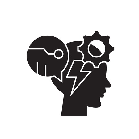 Digital system black vector concept icon. Digital system flat illustration, sign, symbolのイラスト素材