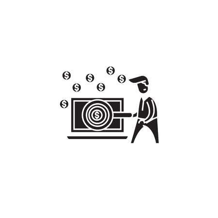 Ditital business opportunity black vector concept icon. Ditital business opportunity flat illustration, sign, symbolのイラスト素材