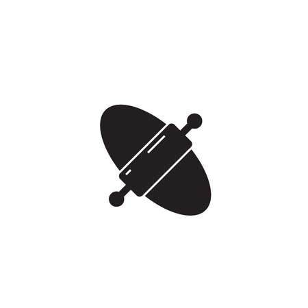 Dough rolling pin black vector concept icon. Dough rolling pin flat illustration, sign, symbolのイラスト素材
