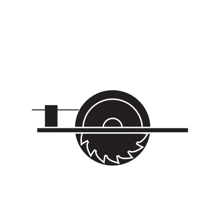 Electric saw black vector concept icon. Electric saw flat illustration, sign, symbolのイラスト素材