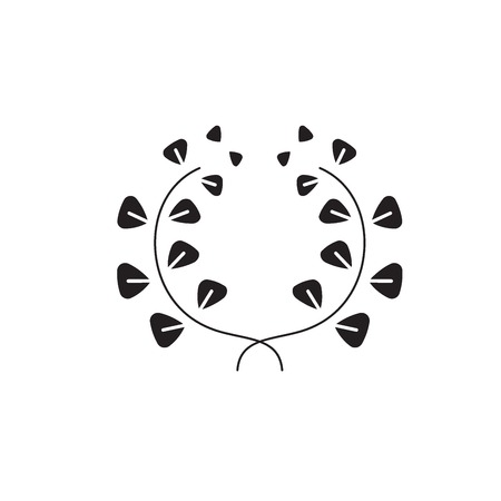 Floral elements black vector concept icon. Floral elements flat illustration, sign, symbolのイラスト素材