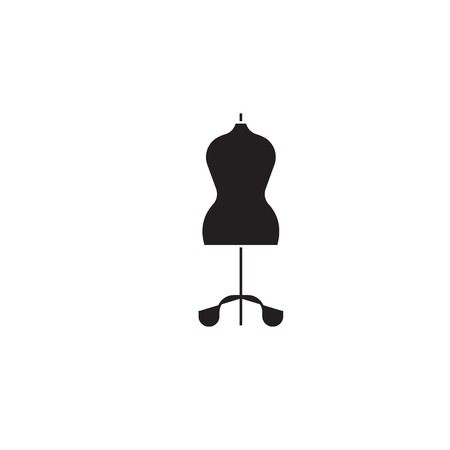 Fashion mannequin black vector concept icon. Fashion mannequin flat illustration, sign, symbolのイラスト素材