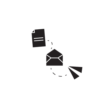 File transfer black vector concept icon. File transfer flat illustration, sign, symbolのイラスト素材