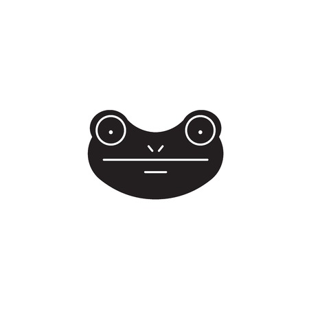 Frog black vector concept icon. Frog flat illustration, sign, symbolのイラスト素材