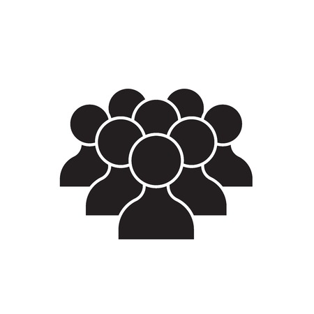 Group of users black vector concept icon. Group of users flat illustration, sign, symbolのイラスト素材