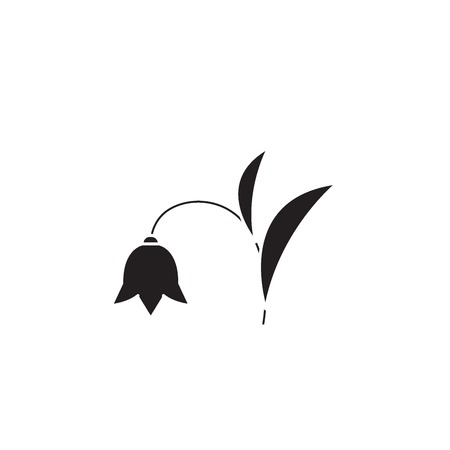 Harebell black vector concept icon. Harebell flat illustration, sign, symbolのイラスト素材