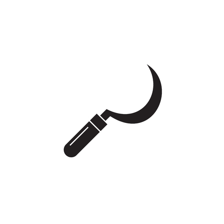 Harvest sickle black vector concept icon. Harvest sickle flat illustration, sign, symbolのイラスト素材