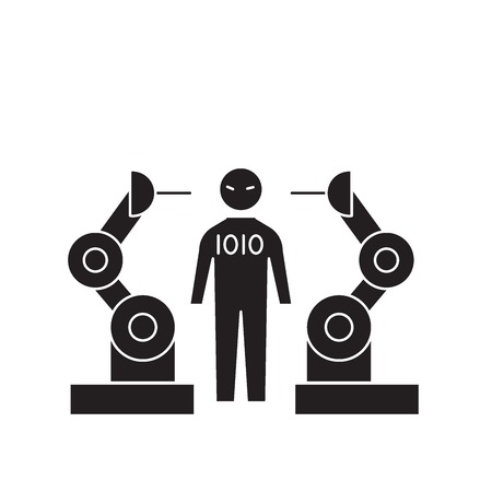 Head tomography black vector concept icon. Head tomography flat illustration, sign, symbolのイラスト素材