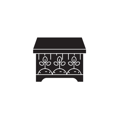 Home sprouter black vector concept icon. Home sprouter flat illustration, sign, symbolのイラスト素材