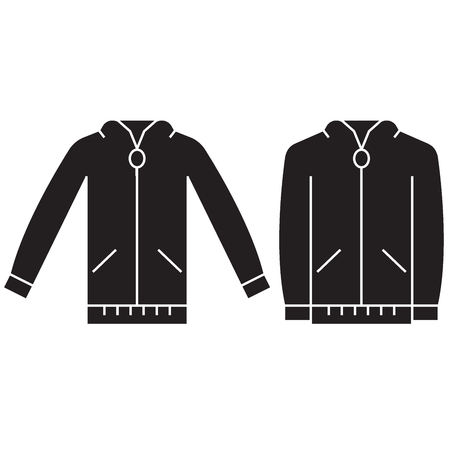 Jumper sweatshirt black vector concept icon. Jumper sweatshirt flat illustration, sign, symbolのイラスト素材