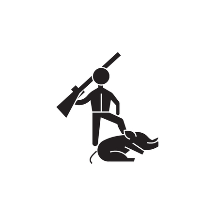 Hunting trophy black vector concept icon. Hunting trophy flat illustration, sign, symbolのイラスト素材