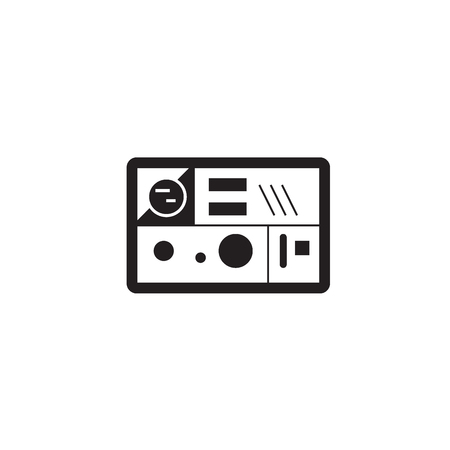 Lunch box black vector concept icon. Lunch box flat illustration, sign, symbolのイラスト素材