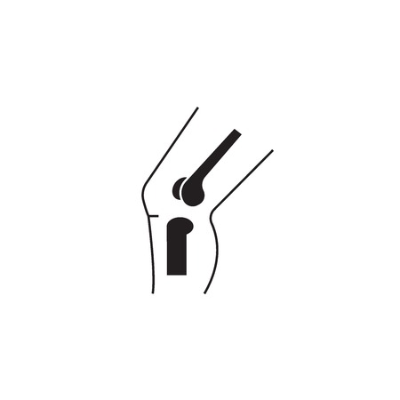 Knee dislocation black vector concept icon. Knee dislocation flat illustration, sign, symbolのイラスト素材