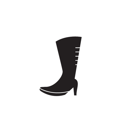 Knee high boots black vector concept icon. Knee high boots flat illustration, sign, symbolのイラスト素材