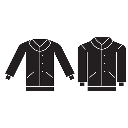 Men pullover black vector concept icon. Men pullover flat illustration, sign, symbolのイラスト素材