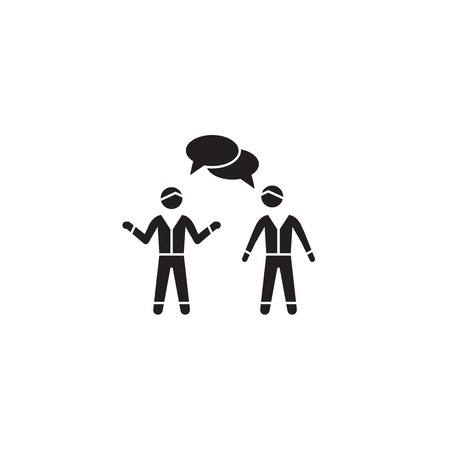 Misunderstanding black vector concept icon. Misunderstanding flat illustration, sign, symbolのイラスト素材