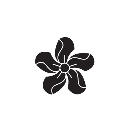 Oleander black vector concept icon. Oleander flat illustration, sign, symbolのイラスト素材