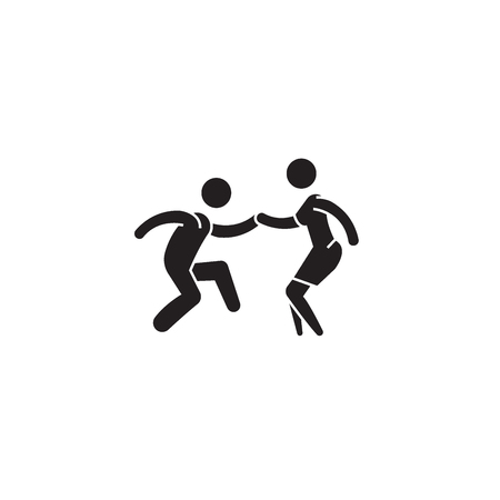 Modern dance black vector concept icon. Modern dance flat illustration, sign, symbolのイラスト素材